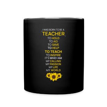 Geboren, ein Lehrer-Anerkennungs-Geschenk-Ruhestand zu sein - Tasse einfarbig - Schwarz - Vorne