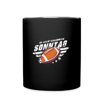 American Football Jeden verdammten Sonntag Idee - Tasse einfarbig - Schwarz - Vorne