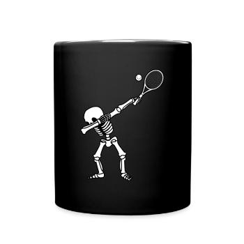 Dabbing Skeleton Tennis Gift - Full Colour Mug - black - Front
