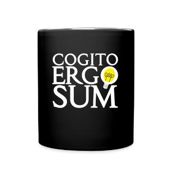 cogito, ergo sum - Latein: ich denke also bin ich - Tasse einfarbig - Schwarz - Vorne