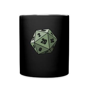 Pen and Paper Role Playing Dice W20 Gift - Full Colour Mug - black - Front