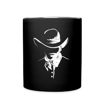 Cowboy avec chapeau occidental - Mug uni - noir - Devant