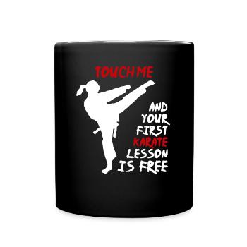 Touche-moi le karaté Lesson Free Women and Girls - Mug uni - noir - Devant