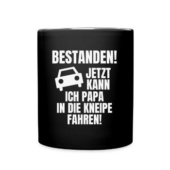 Fahranfänger Sohn Vater Papa Geschenk Lustig - Tasse einfarbig - Schwarz - Vorne