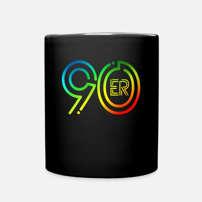 90er Jahre Fan Design mit bunten Farben - Tasse einfarbig - Schwarz
