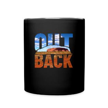 Outback from Australia with Ayers Rock Uluru - Full Colour Mug - black - Front