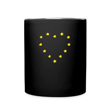 Europe EU Flag Flag Heart - Full Colour Mug - black - Front