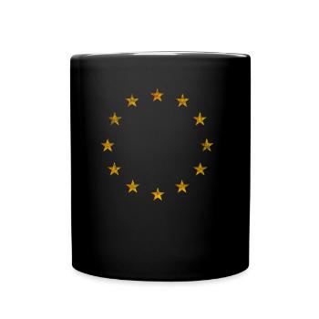 EU Flagge Europa Vintage Retro Pro EU Anti Brexit - Tasse einfarbig - Schwarz - Vorne