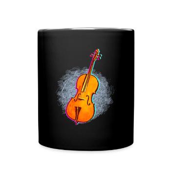Cellist Geschenkidee Cellospieler Art.-Nr. - Tasse einfarbig - Schwarz - Vorne