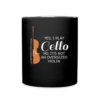 No Oversized Violin Cellist Gift Cello Player - Full Colour Mug - black - Front
