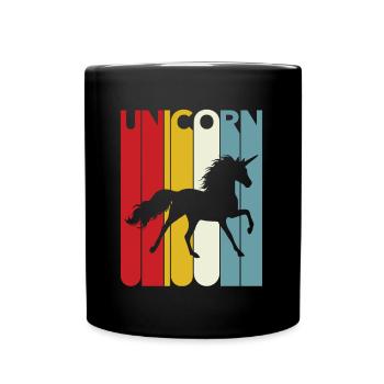 Einhorn-Retro Entwurfs-Einhorn-Liebhaber-Geschenk-Idee - Tasse einfarbig - Schwarz - Vorne