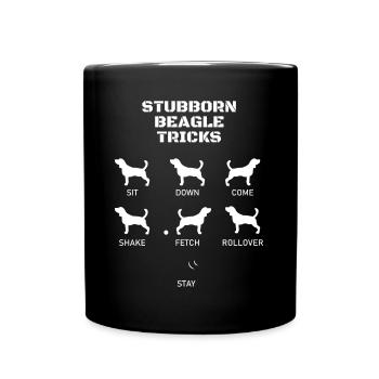 Drôle cadeau Beagle Lovers Beagle astuces têtues - Mug uni - noir - Devant
