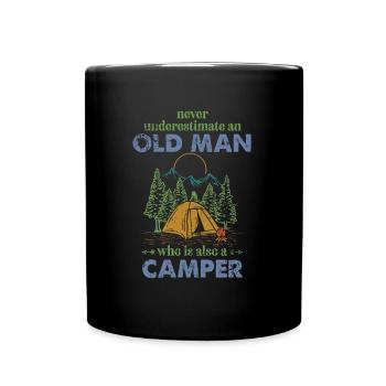 Camping The Old Man Camper Geschenkidee - Tasse einfarbig - Schwarz - Vorne