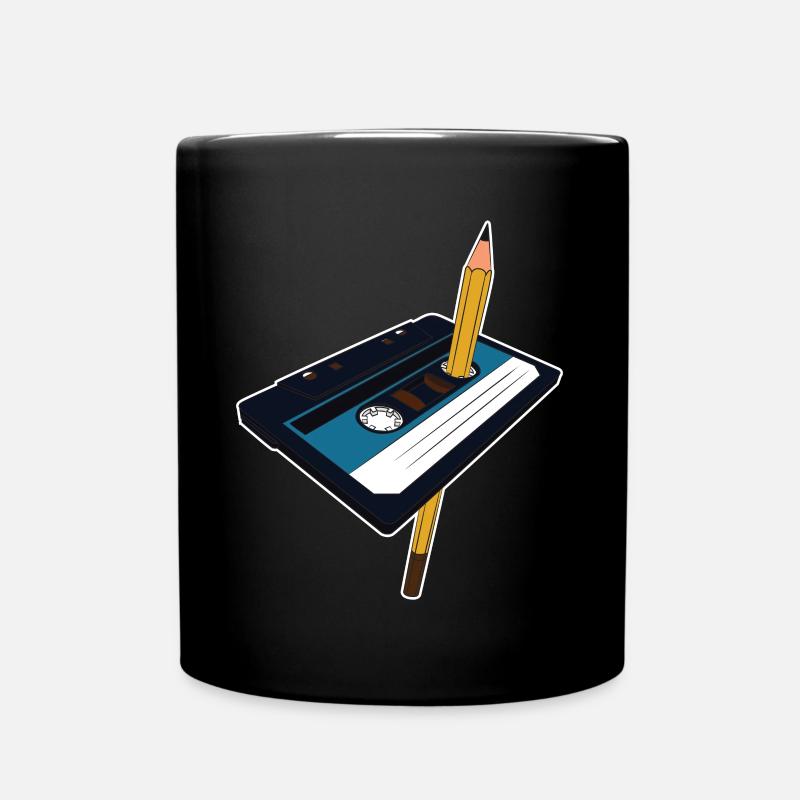 Kassette Bleistift Stift Audiokassette Mixtape Geschenk - Tasse einfarbig - Schwarz