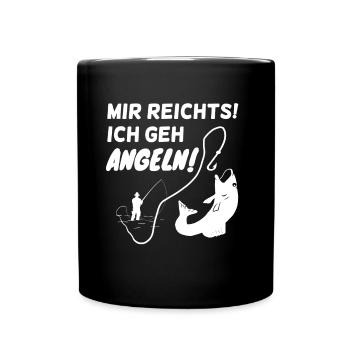 Mir reichts ich geh Angeln - Tasse einfarbig - Schwarz - Vorne