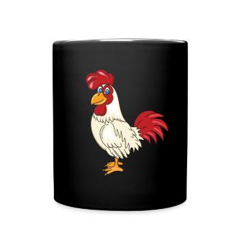 Lustiges Huhn - Funny Chicken - Tasse einfarbig - Schwarz - Vorne