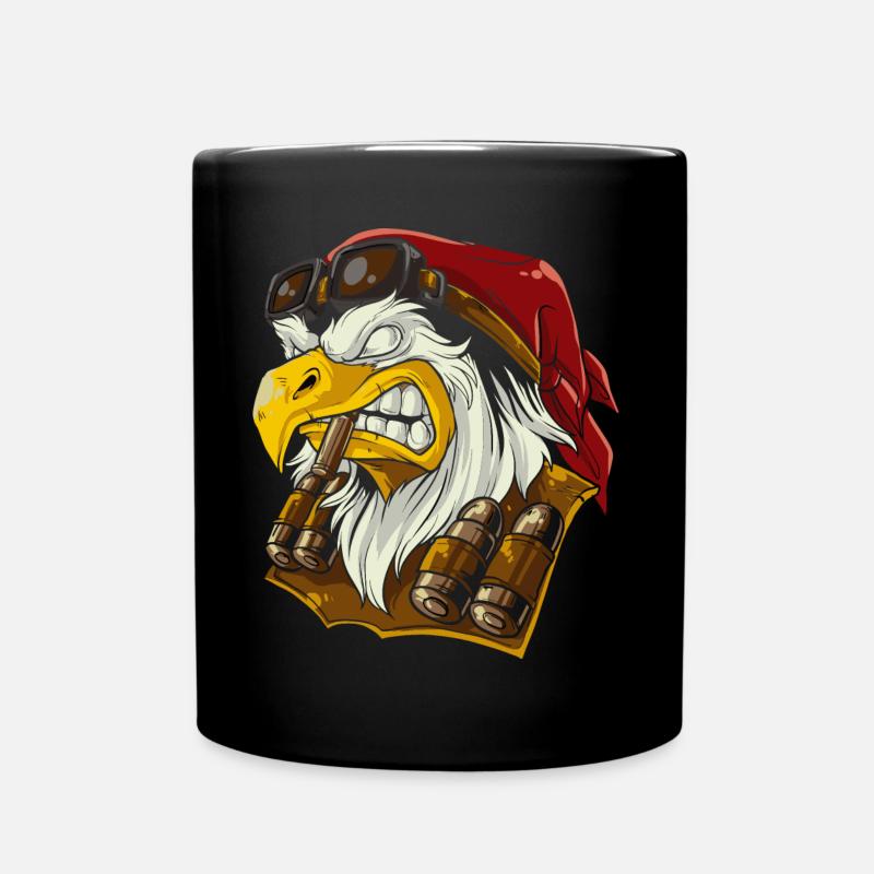 Eagle eagle head - Full Colour Mug - black