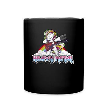 Drôle de Heavy Metal Licorne T-shirt hommes femmes - Mug uni - noir - Devant