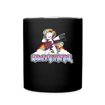 death metal unicorn 3 - Tasse einfarbig - Schwarz - Vorne