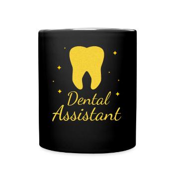 Zahnarzthelfer Golden Tooth Zahnarzt Hygiene Geschenk - Tasse einfarbig - Schwarz - Vorne