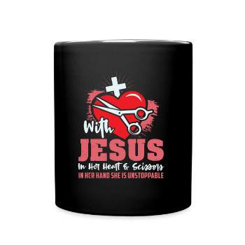 T-shirt Coiffeur Chrétien Coiffeur - Mug uni - noir - Devant