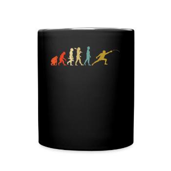 Evolutions-Mann, der Sport-Fechter-Geschenk-Degen einzäunt - Tasse einfarbig - Schwarz - Vorne