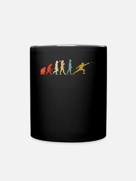 Evolution Man Fencing Sport Fencer Gift Epee - Full Colour Mug - black