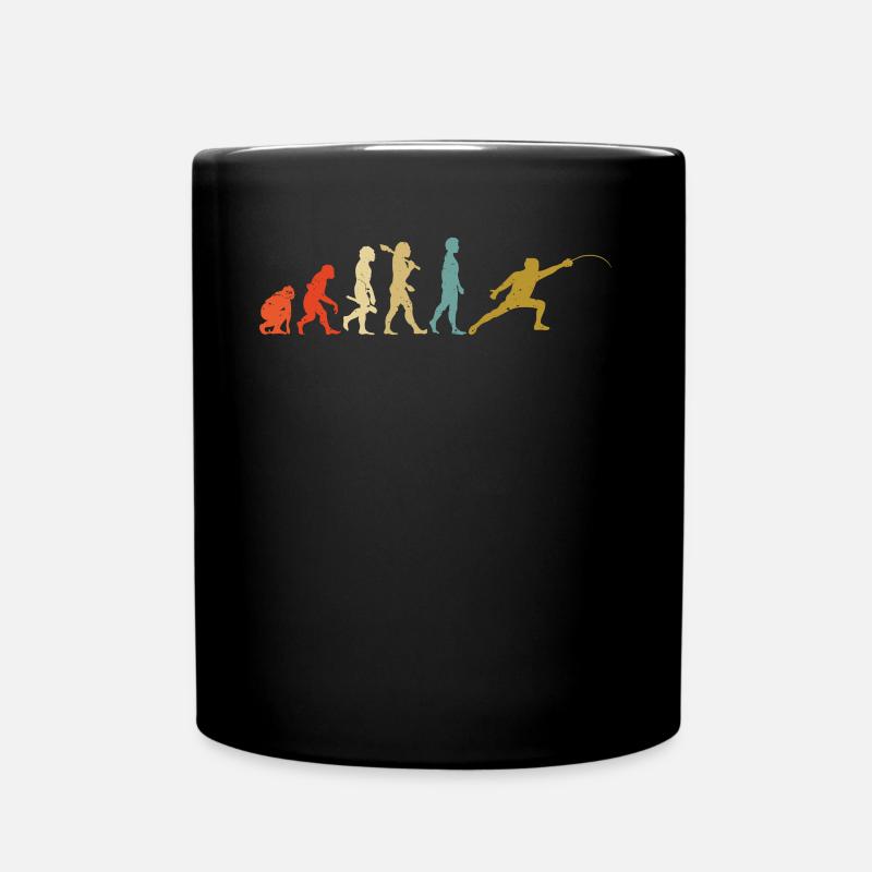Evolutions-Mann, der Sport-Fechter-Geschenk-Degen einzäunt - Tasse einfarbig - Schwarz