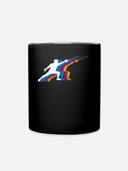 Épée de cadeau de tireur d'escrime au coucher du soleil d'époque - Mug uni - noir