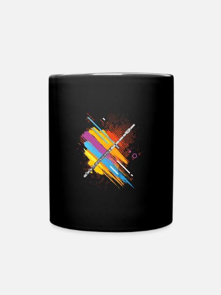 Flûtiste Flûte traversière Joueur Flûtiste Flûte Art - Mug uni - noir