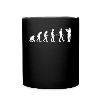 Flûtiste cadeau joueur de flûte traversière Evolution Man - Mug uni - noir - Devant