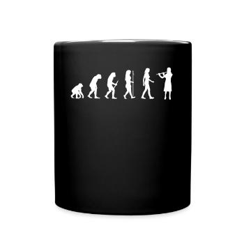 Flûtiste cadeau joueur de flûte traversière Evolution Man - Mug uni - noir - Devant