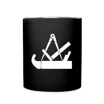 Schreiner Tischler Zunftzeichen - Tasse einfarbig - Schwarz - Vorne