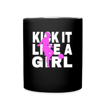 Football femmes Football féminin Proverbe - Mug uni - noir - Devant