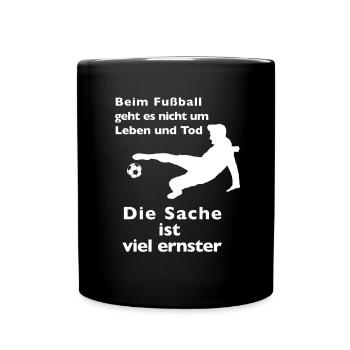 Le football plus que la vie ou la mort - Mug uni - noir - Devant