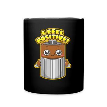 Battery with funny pun - Full Colour Mug - black - Front