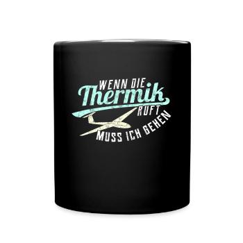 Segelflugzeug Segelflieger Segelflug Geschenk - Tasse einfarbig - Schwarz - Vorne