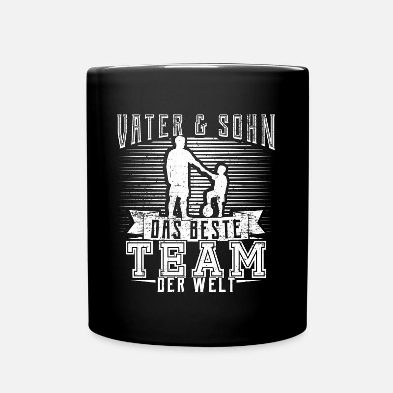 Fußball Vater Papa Sohn Kind Geschenk - Tasse einfarbig - Schwarz