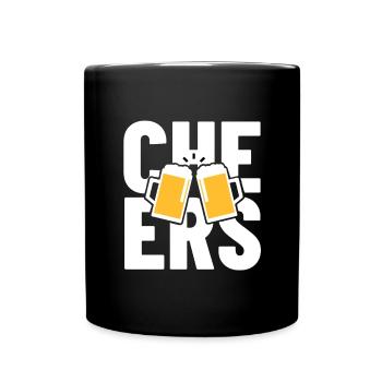 cheers beer - Tasse einfarbig - Schwarz - Vorne