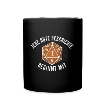 Pen and Paper W20 Rollenspiel RPG Geschenk - Tasse einfarbig - Schwarz - Vorne