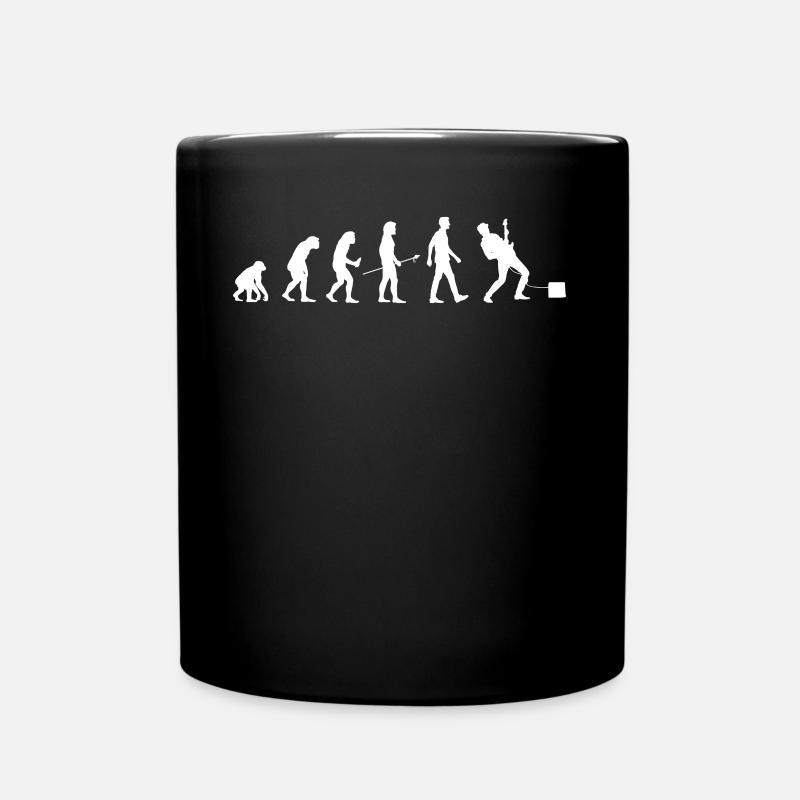E Guitar Player Evolution Man Guitarist Gift - Mug uni - noir