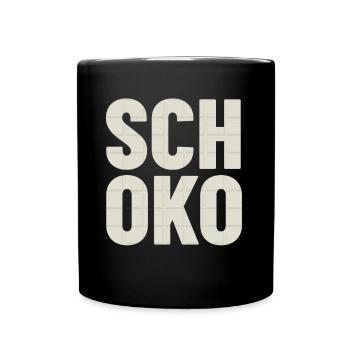 Schoko weiße Schokolade Shirt - Tasse einfarbig - Schwarz - Vorne