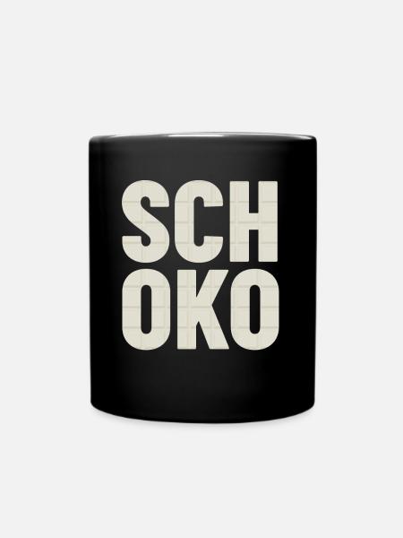 Schoko weiße Schokolade Shirt - Tasse einfarbig - Schwarz