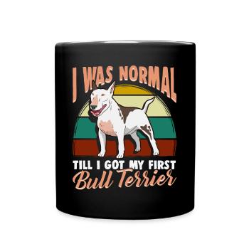 Bullterrier Hundehalter Geschenk - Tasse einfarbig - Schwarz - Vorne