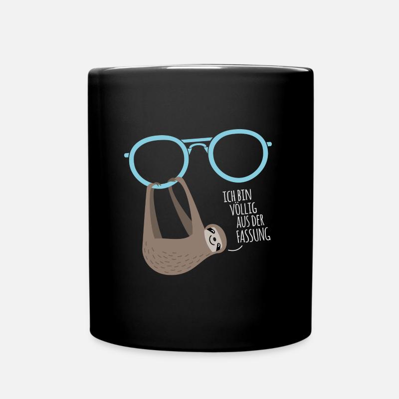 Optiker Brillenträger Brille Faultier Geschenk - Tasse einfarbig - Schwarz