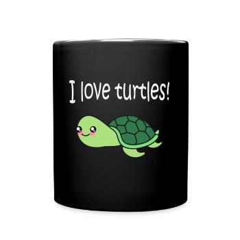 I love turtles turtles love - Full Colour Mug - black - Front