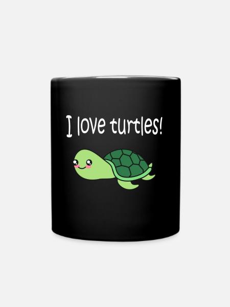 I love turtles turtles love - Full Colour Mug - black