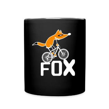 Clever Fox entraîne Bike Fox sur BMX - Mug uni - noir - Devant