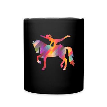 Vaulting: Volti makes flag on the horse - Full Colour Mug - black - Front