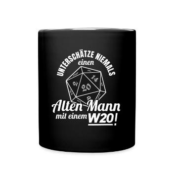 Pen and Paper W20 Spielleiter Geschenk - Tasse einfarbig - Schwarz - Vorne
